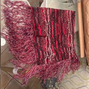 Isabel Marant pour H&M red silk fringe Scarf